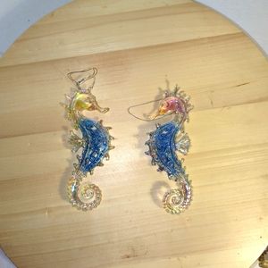 Seahorse Christmas Holiday Ornaments - Pair